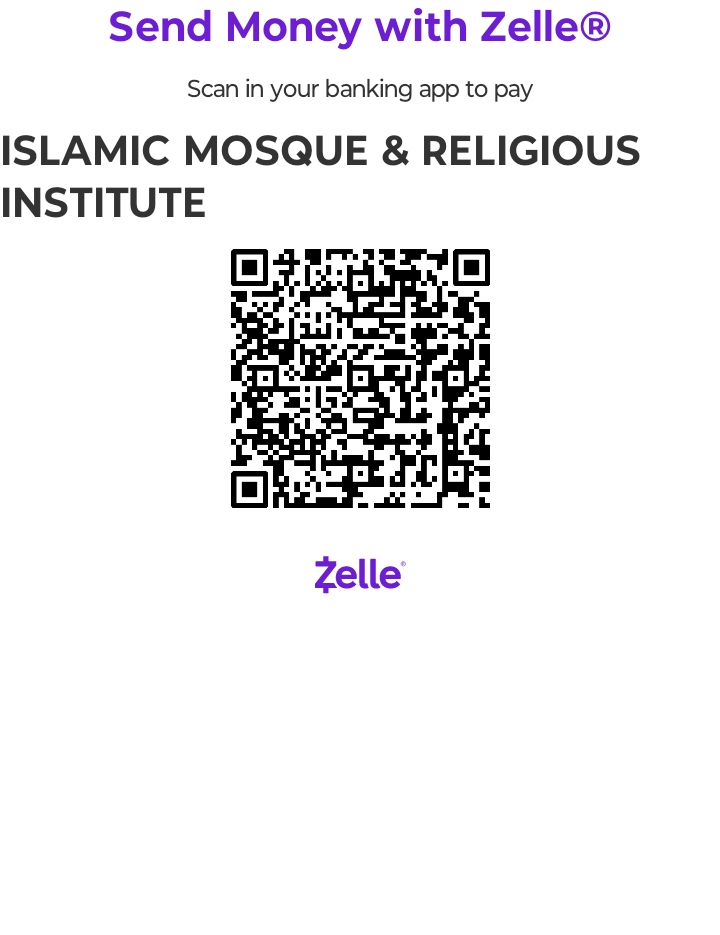 Zelle QR code – Islamic Mosque & Religious Institute (give@grmasjid.com)